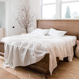 Linen Sheet French Flax Flat Sheet Only 55% Euro Linen 45% Cotton Basic Style... - Picture 1 of 7