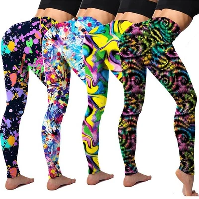 Mujer Tobillo Largo Completo Estampado Entrenamiento Leggings Ultra Suaves Correr Yoga Pantalones Foto 1 de 4