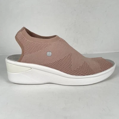 Zapatos Bzees Secret para mujer talla 9,5 M rosa melocotón tejido sin cordones cuña zapatos cómodos Foto 1 de 4