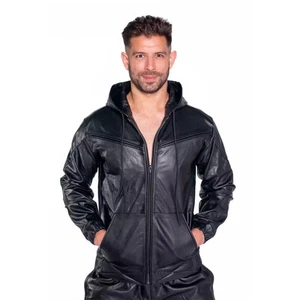 Chaqueta deportiva Prowler RED V negra, chaqueta de motociclista de cuero genuino para hombre - Imagen 1 de 13