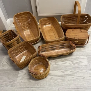 8 Longaberger Baskets with Protectors - Picture 1 of 8