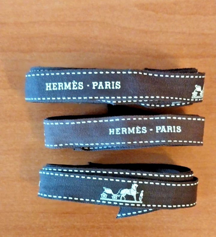 3 cintas de regalo Hermes Paris marrón con logotipo 50-44-29 pulgadas Foto 1 de 1