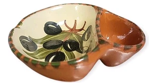 Portugal Pottery Olive Dish Hand Painted Artist Signed - Picture 1 of 4