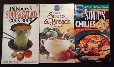 3 Pillsbury Classic Cookbooks Soups & Chilies, Soups & Breads, Soup & Salad - Image 1 of 4