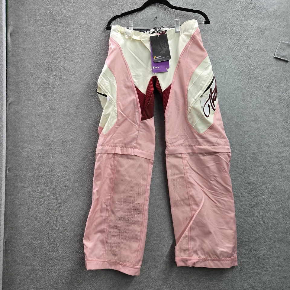 Pantalones Thor Mujer 5/6 Rosa Convertibles BMX Motocross Estático Free Ride Nuevos con Etiquetas Foto 1 de 4