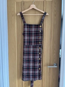 Select black/ red/ white Line Check Stretch Dress Bodycon Smart Casual Work UK14 - Picture 1 of 5