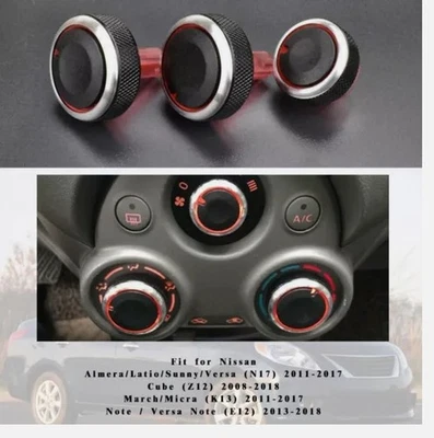 3x For Nissan Cube Versa Note E12 Micra Heater Climate Control Switch Knob - Image 1 of 4