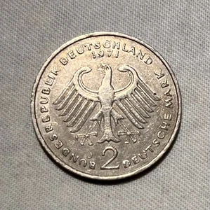 2 Deutsche Mark BRD 1971 Prägung J Umlaufmünze - Bild 1 von 2
