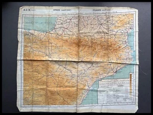 WWII Royal Air Force Pilots Silk Escape Evasion Map Europe - Picture 1 of 9