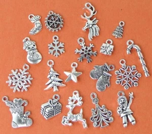 Christmas Collection Charm Antik Silber 19 verschiedene Charms Urlaub - Bild 1 von 2
