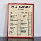 Ancien panneau Prix Courant Boucherie Charcuterie vintage french butcher