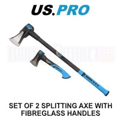 US PRO 2PC Splitting Axes With Fibreglass Handle Log Splitting Maul 1KG & 3.7KG - Image 1 of 4