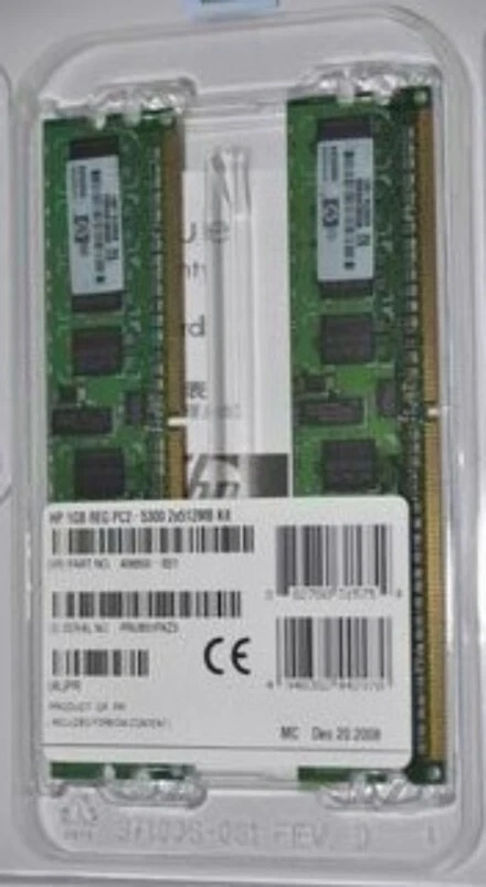 HP DDR Server RAM 1GB Kit 2x512MB PC3200 376638-B21 - Image 1 of 1
