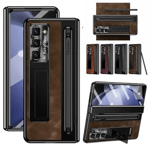 For Samsung Galaxy Z Fold 7 6 5 4 Leather Higne Case with Pen + Screen Protecor - Picture 1 of 16