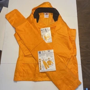 Open Road Mens 3 Piece Rainsuit Orange Bib Jacket Rip Stop Waterproof 2XL New - Picture 1 of 7