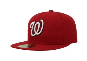 New Era 59Fifty Cap Washington Nationals Kids Boys Authentic 2016 Red Game Hat - Picture 1 of 5