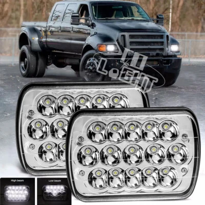 Pair 5x7" 7X6" LED Headlights For 1999-2010 Ford F250 F350 F450 F550 Super Duty - Image 1 of 4