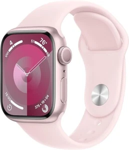 Apple Watch Series 9 41mm - różowe złoto (GPS + komórka) różowy pasek sportowy - Zdjęcie 1 z 3
