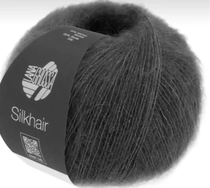 (kg/356€) Silkhair Lana Grossa 25g Fb. 183 anthrazit Kid Mohair Seide PORTOFREI - Bild 1 von 1