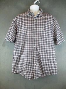 Lacoste Shirt Mens 42 Blue Plaid Button Up Preppy Classic Old Money Short Sleeve - Picture 1 of 11
