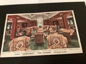 RMS Lusitania The Lounge Bas-Relief Photo-Card - Picture 1 of 2