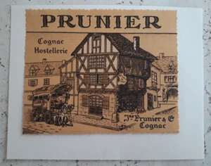 Etichetta da Collezione Originale Vino Vintage Prunier Cognac Hostellerie - Picture 1 of 1