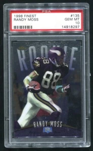 1998 Topps Finest Randy Moss RC #135 PSA 10 GEM MINT HOF 💎 - Picture 1 of 2
