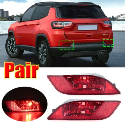 1Pair For Jeep Compass 2017-2022 LH & RH Rear Bumper Tail light Reflector Light - Image 1 of 4