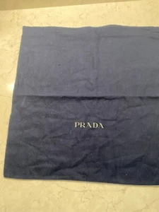 Prada Navy Blue Fleece Square Drawstring Storage Dust Cover Bag 17" X 16.5" - Picture 1 of 7