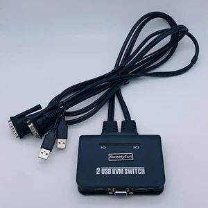 SweetySun 2 Port USB KVM Switch Box Only - Missing Plug in Play Switch Button - Afbeelding 1 van 12