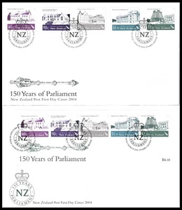 NEW ZEALAND 2004 150 YEARS OF PARLIAMENT FDC DUO (VF) - Picture 1 of 1
