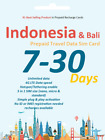 Indonesia Bali Travel SIM card 7 - 30 days Unlimited Data 4G Indo XL Network