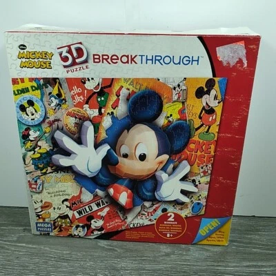 Mega Puzzles Breakthrough 3D quebra-cabeça Disney clássico Mickey Mouse (50674) lacrado - Imagem 1 de 4