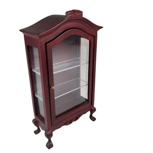 Miniatur Puppenhaus Holz Mahagoni getönt Vitrine Kuriositätenschrank 1:12 - Bild 1 von 12