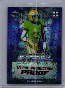 KJ Bolden 2024 Leaf Football 1/1 Pre Production Proof - Picture 1 of 1