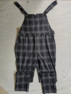 Salopette Disturbia Gonzo grigia e nera salopette tartan a quadri donna taglia US 14 - Foto 1 di 17