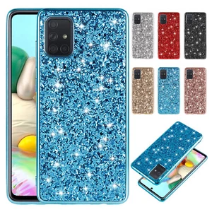 Für Samsung A53 A32 A13 A14 S22 S21 S23 Glitzer Bling Hülle Stoßfest Slim Cover - Bild 1 von 22