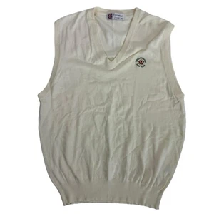 De Colección Slazenger Willoughby Club de Golf Florida Marfil Suéter Chaleco Cuello en V XL Algodón - Imagen 1 de 10