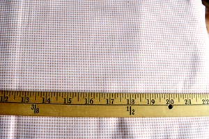 BURNT ORANGE & WHITE TINY CHECKS 1/16" COTTON BLEND FABRIC 26X44 + INCHES - Picture 1 of 2
