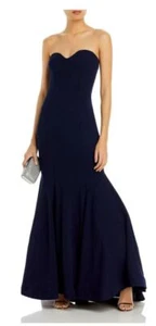 Aqua NAVY Women's Scuba Strapless Sweetheart Gown, US 8 - Picture 1 of 2