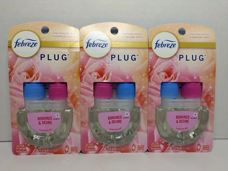 Febreze Plug Air Freshener Refill Romance Desire Pink Rose Petals Scent NOS