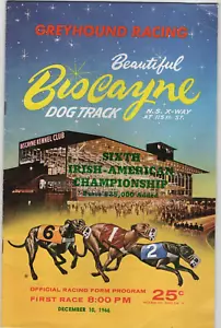 Biscayne Florida Kennel Club Racing Program 10 dicembre 1966 campione irlandese americano ab3 - Foto 1 di 8