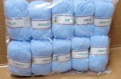 Filati Cervinia Amalfi x10 Baby Blue 50g 219yds 100% Acrylic #1 Fingering Weight - Image 1 of 4