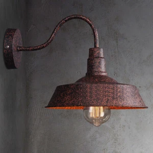 Mottled Rustic Single Light Down Light Gooseneck Barn Wall Mount Light fixture - Picture 1 of 10