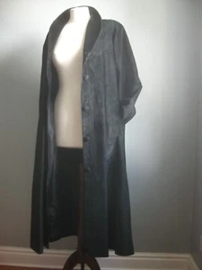VINTAGE SUEDE TRENCH COAT 12 10 leather duster steampunk goth flare victorian - Picture 1 of 23
