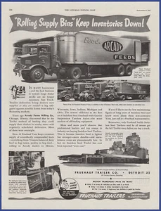 Vintage 1947 FRUEHAUF Trailers Semi Truck Tractor-Trailer Ephemera 40's Print Ad - Picture 1 of 1