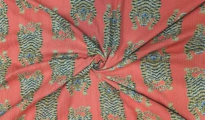 Quilted Waffle Tibetan Tiger Upholstery Fabric Sewing Running Fabric By The Yard - Picture 1 of 4