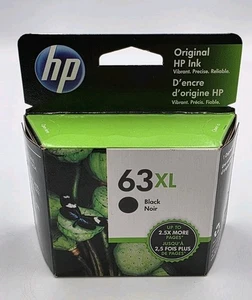 Exp lipiec 2021 ~ OEM HP63XL Wysokowydajny czarny wkład atramentowy - Zdjęcie 1 z 7