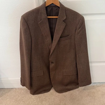 Blazer Stafford Para Hombre 42L Largo Lana Merino Espiga Chaqueta Abrigo Deportivo Marrón Foto 1 de 4