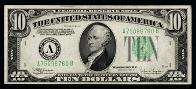 $10 1934C BOSTON GEM UNC Federal Reserve Note! - Image 1 of 2